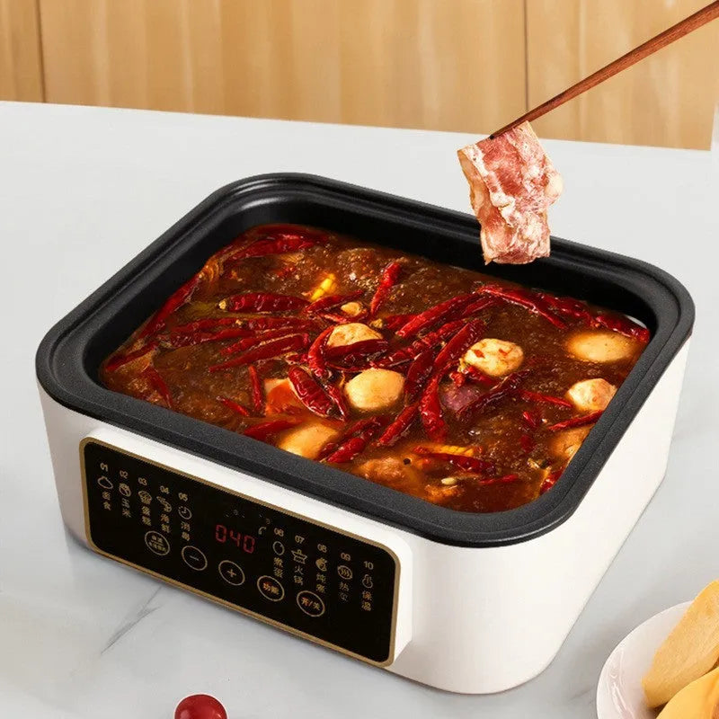 Stainless steel electric steamer appliance with 10+ litre capacity and stainless steel steaming rack