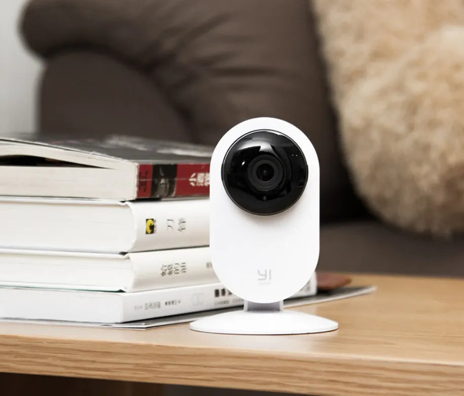 YI Home Camera 1080P white indoor security camera with 112° wide angle lens and night vision up to 9m