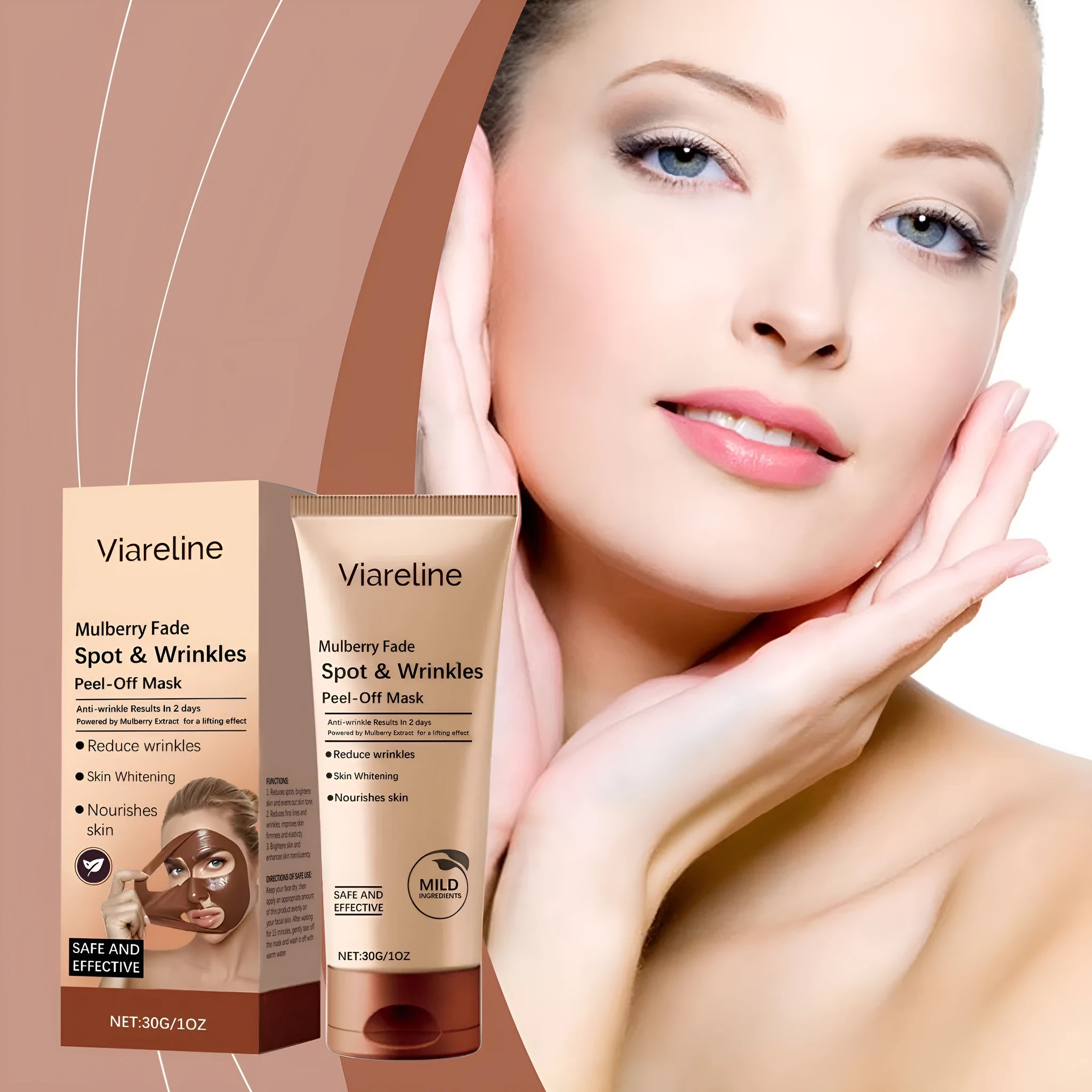30g facial mask with collagen and hyaluronic acid featuring botanical extracts