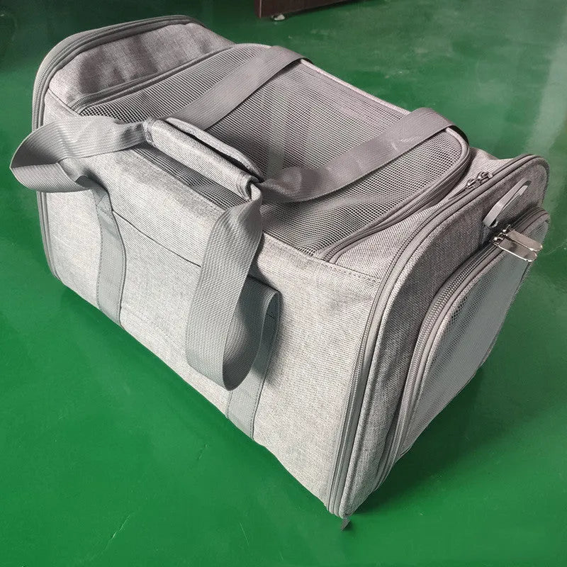 Pet travel backpack in cationic linen with polyester interior 44x28x28cm available in multiple colours