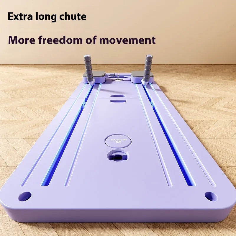 Purple multi-functional household fitness board with automatic rebound abdominal wheel for home workouts