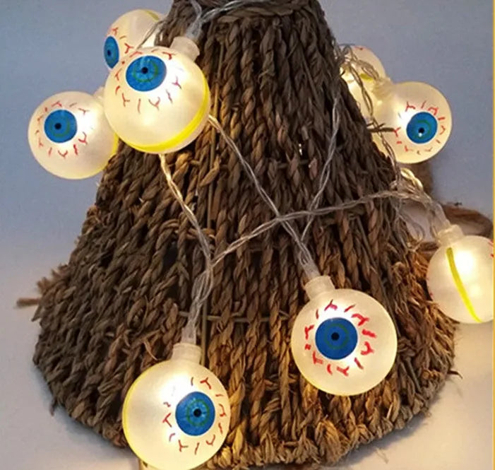 Halloween LED string lights with pumpkin and ghost decorations on 1.2 metre waterproof battery-powered string