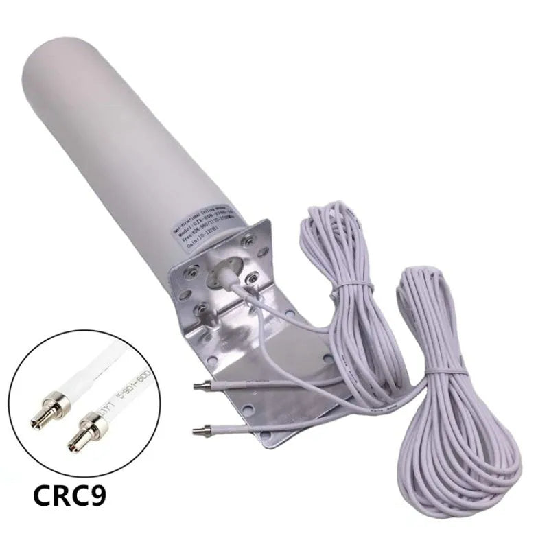 4G LTE router antenna with 12dBi gain, 698-960/1710-2700MHz, 50 Ohm, CRC9 SMA TS9 connector options