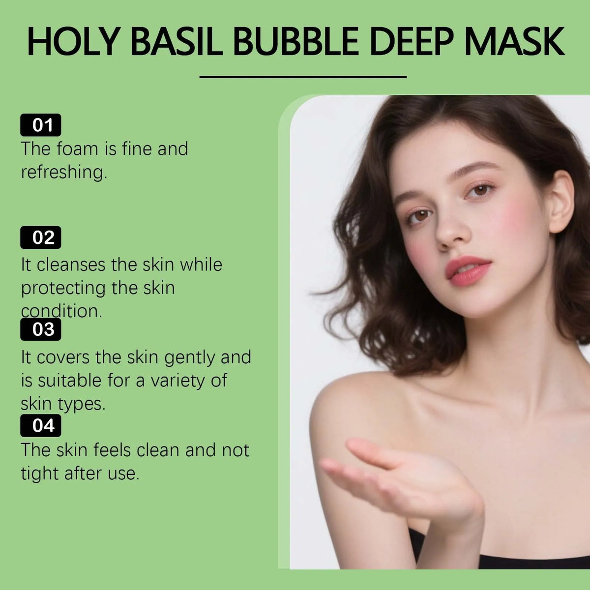 Holy Basil Bubble Deep Mask set with 216 acne patches and beauty instrument, colour option Set