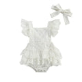 White polyester baby Christmas bodysuit for unisex children aged 3 to 24 months.