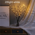 20LED twigs light string decoration with five branches, 75cm length, battery-operated, available in multiple colours
