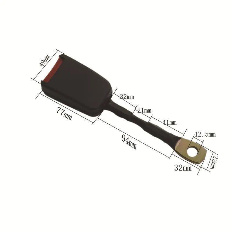Car seat belt buckle with 20cm steel wire base for 21cm width vehicle sockets.