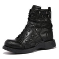 Men's punk Martin boots in first layer cowhide with cotton lining, black or brown, sizes 37-50