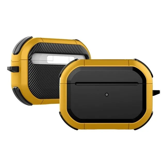 Black AirPods protective shell case for AirPods 1, 2, and Pro models on a white background.