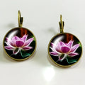 Gold electroplated sapphire big geometric alloy earrings in silver colour, simple style, one pair