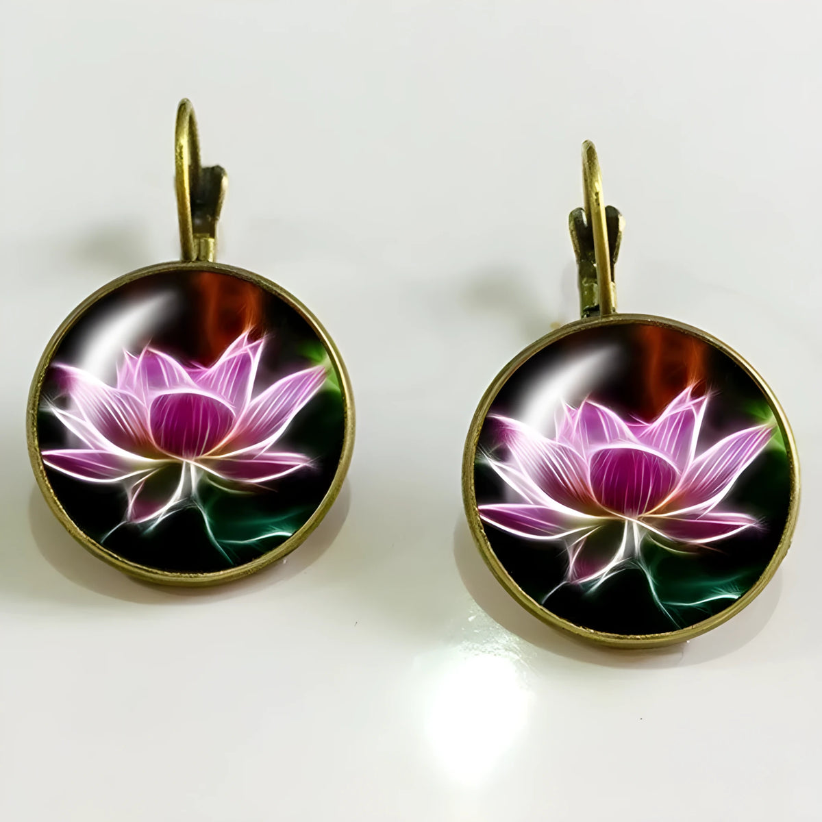 Gold electroplated sapphire big geometric alloy earrings in silver colour, simple style, one pair