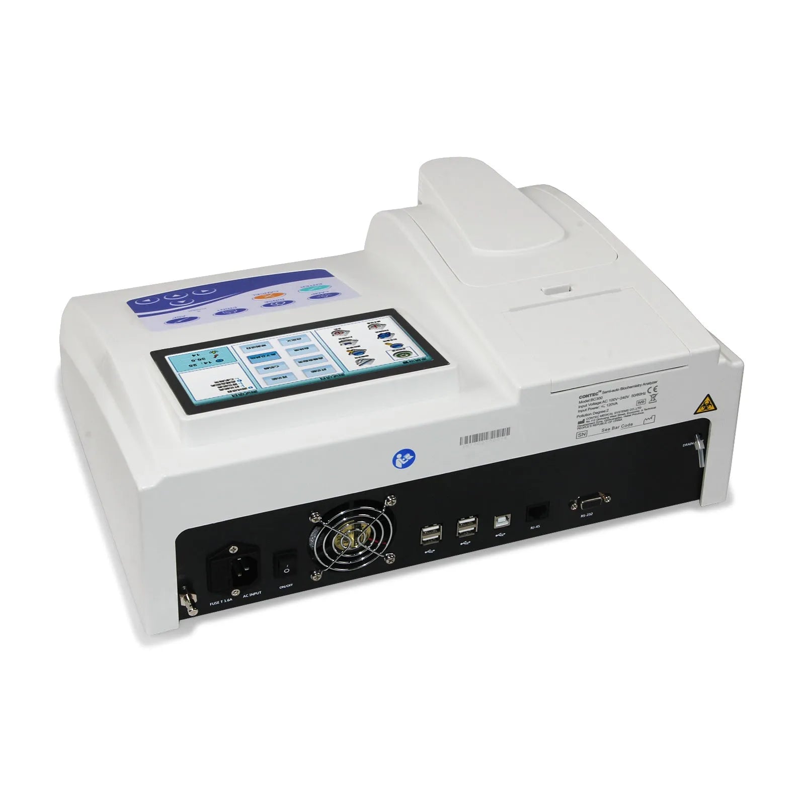 CONTEC BC300 semi-automatic biochemistry blood analyser unit on a laboratory bench