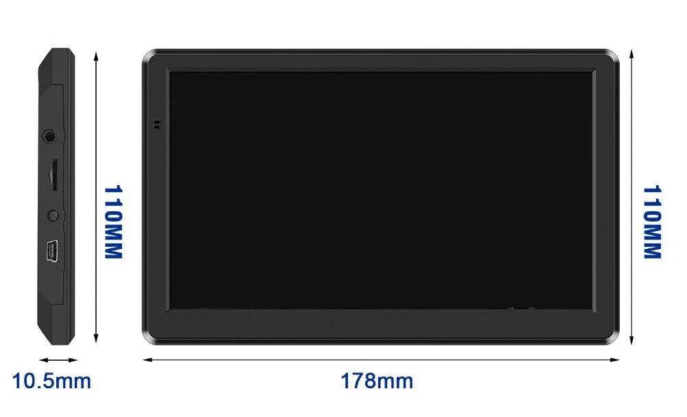 7 inch portable car GPS navigation device with bracket on dashboard
