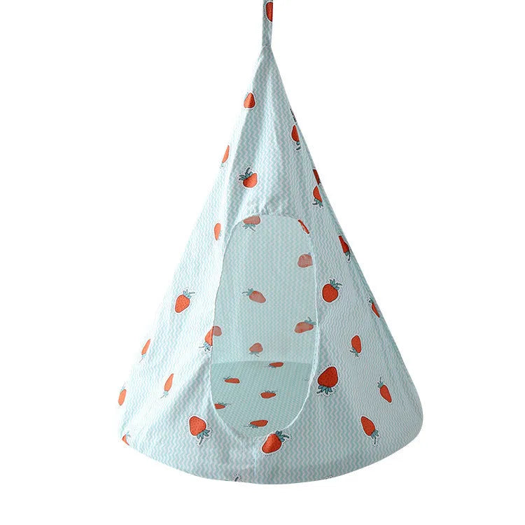 Cloth hanging cat bed nest in cotton print, S size 35x35x45cm for small pets
