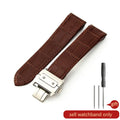 Genuine leather watch band for Santos 100 in black with steel buckle
