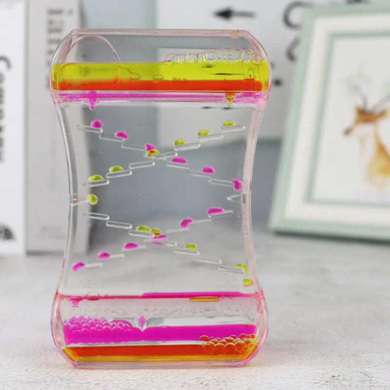 Creative Cruise fluid liquid quicksand timer in blue green, handmade resin desk ornament