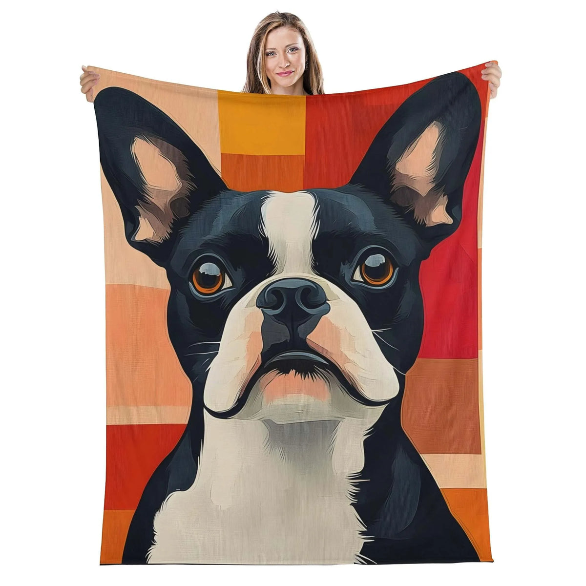 Soft polyester pet dog lover blanket with cartoon style, 100x130CM, colour option