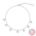 S925 sterling silver geometric Han-style women's anklet in gold or platinum plate.