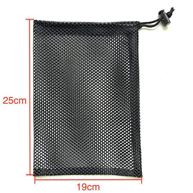 Mesh drawstring storage bag for water ball toys showing 5mm grid pattern