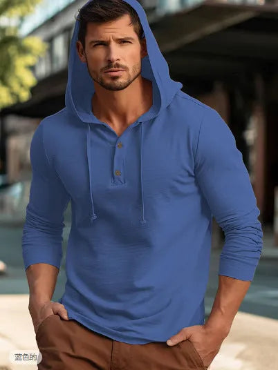 Casual cotton sports hoodie pullover top in apricot colour on a hanger