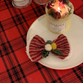 Red plush Christmas hat headband with jingling bell for women
