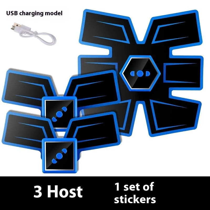 Eight-piece abdominal muscle massage patch set for waist reduction and body sculpting with multiple colour options