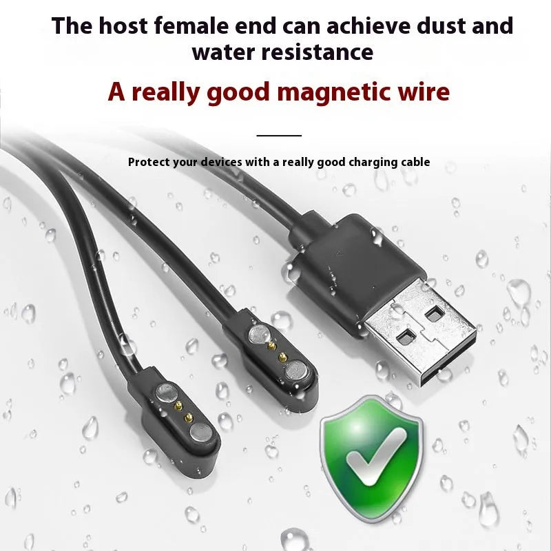 50cm black 2.54mm 2Pin charging cable for Bluetooth glasses on a white background.