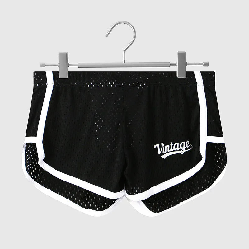 Men's ice silk quick-dry breathable underwear in solid colour with mid waist design