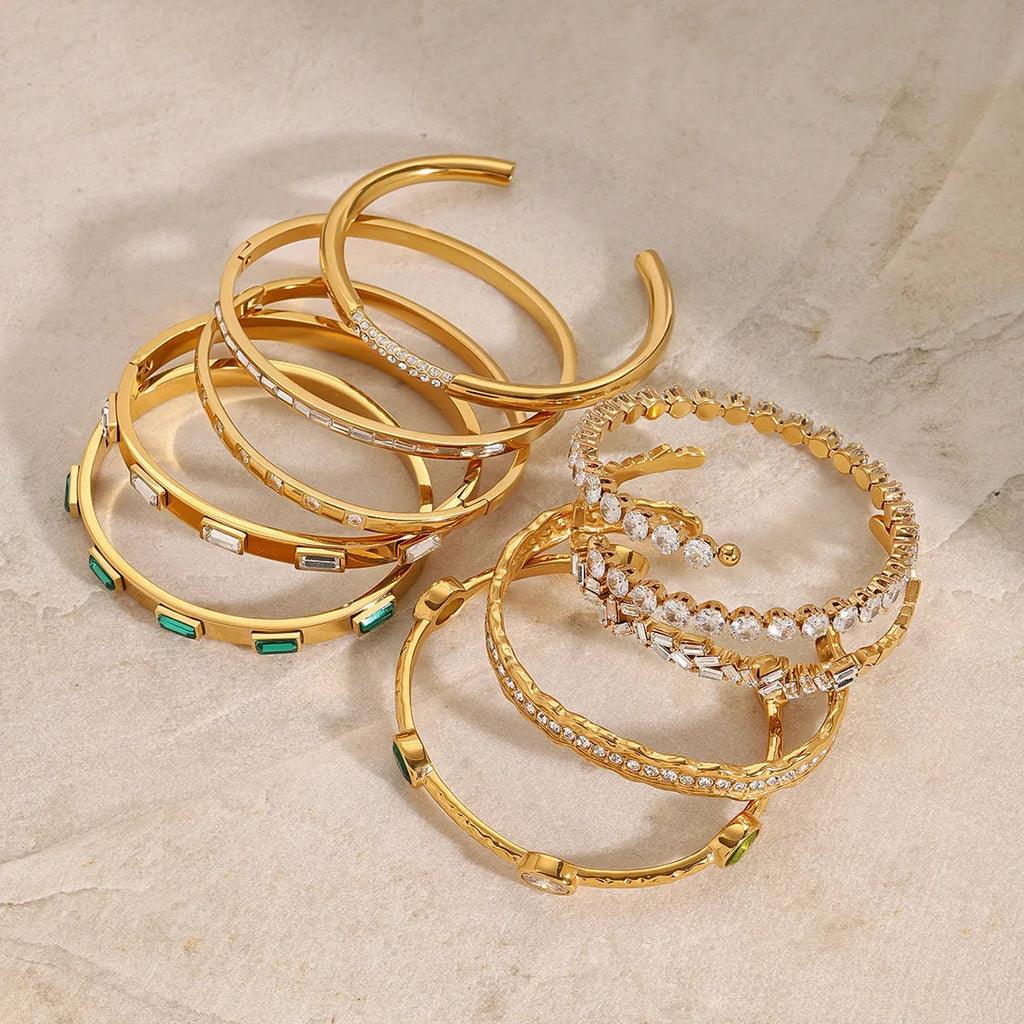 European and American stainless steel zircon bracelet electroplated colour JDB201271