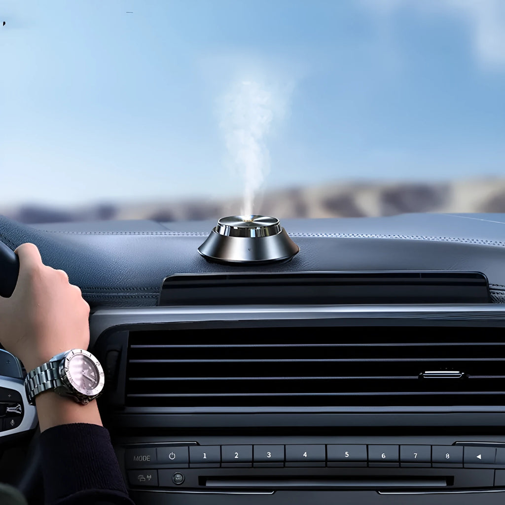 Intelligent car perfume aromatherapy air purifier with metal butterfly design and USB connection