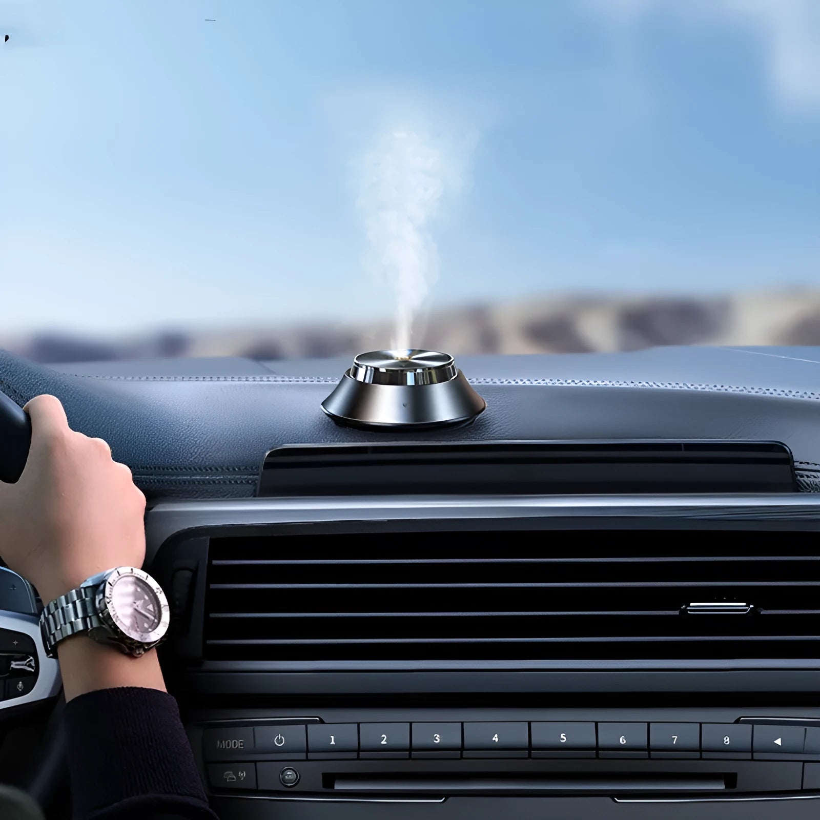 Intelligent car perfume aromatherapy air purifier with metal butterfly design and USB connection