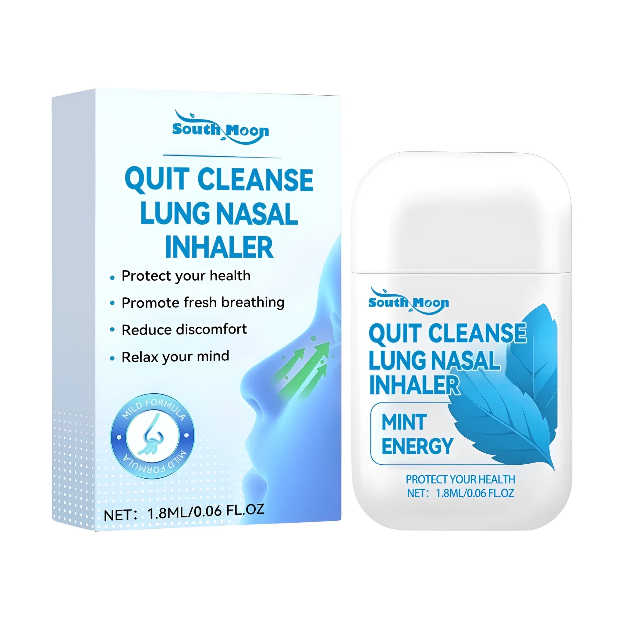 Quit Cleanse Lung Nasal Inhaler 1.8ml capacity with herbal ingredients