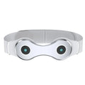White far infrared lumbar massage belt with Type-C charging port, 25 x 8.5cm, for intelligent temperature control and back pain relief