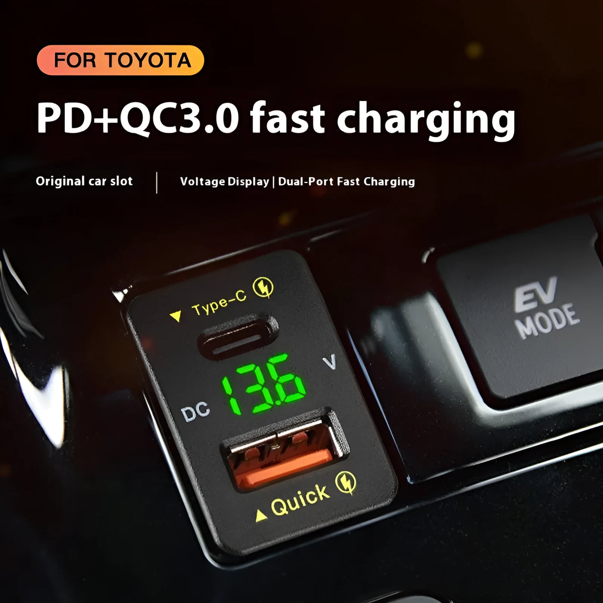 48W QC3.0 car charger with LED, 12V/24V input, available in blue, green or red, sizes 33x23mm or 40x22mm, CE ROHS certified.