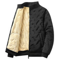 Loose fleece-lined pullover coat in khaki, front view, solid colour polyester fibre, available in sizes M to 4XL