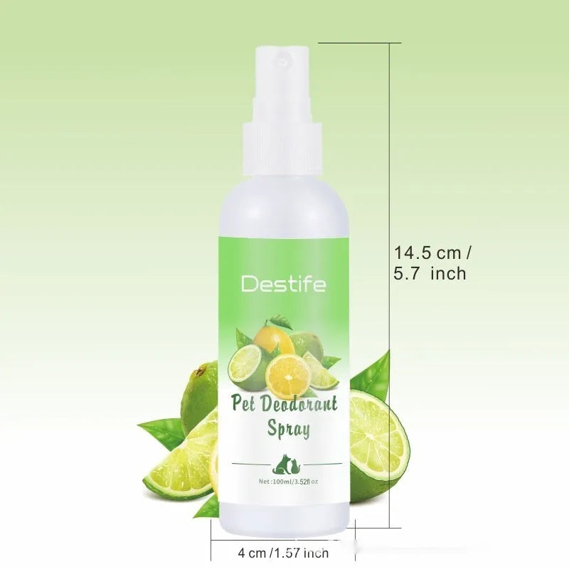 Pet deodorant aromatherapy spray 100ml lemon scented for cats and dogs