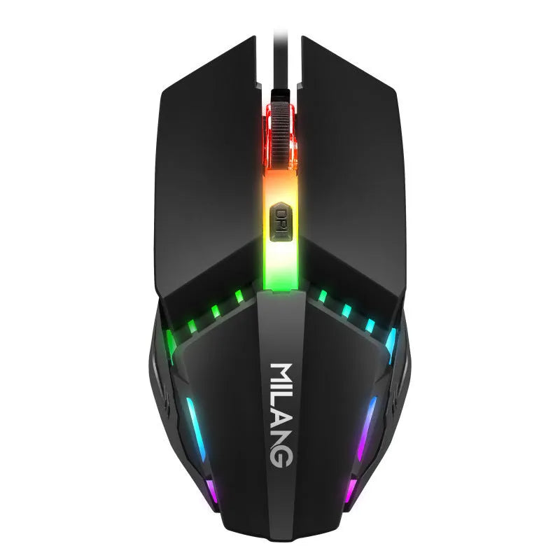 Single-handed mechanical keyboard and mouse combo with black ABS plastic construction