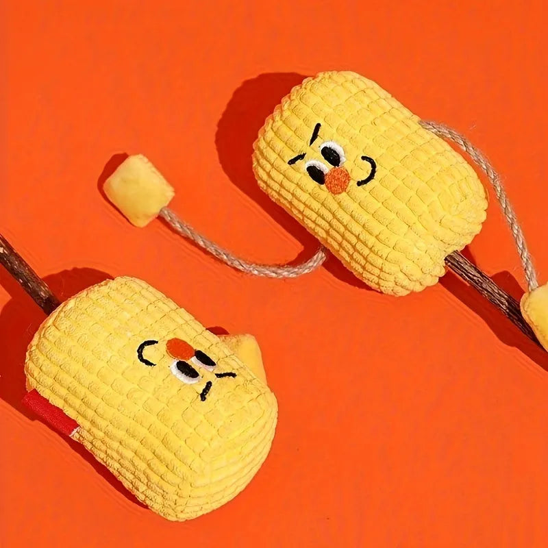 Polio wood corn cob shaped cat chew toy for dental cleaning with catnip, 15cm long