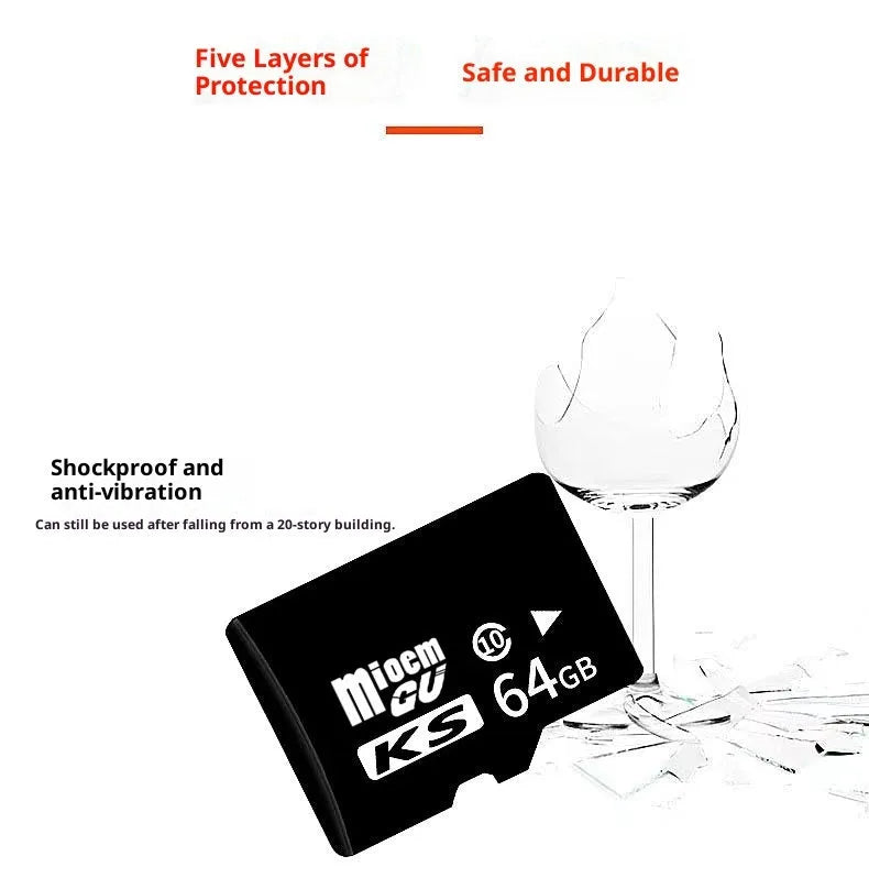 32GB C10 high-speed black TF memory card with 15x11x1mm dimensions