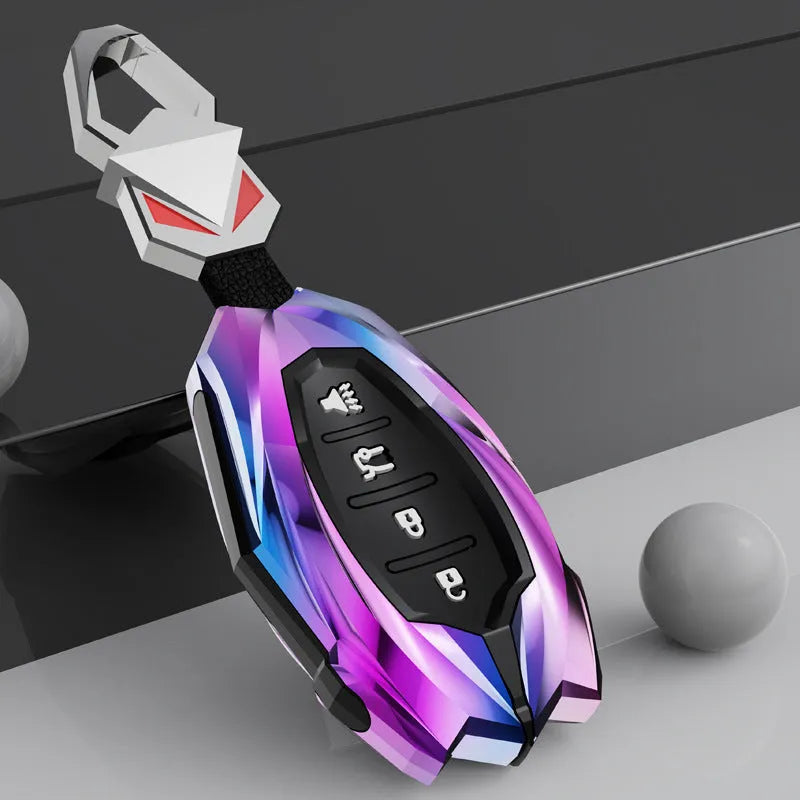 Zinc alloy key cover for Chevrolet Malibu XL 2023 in black, silver or purple with screwdriver and keychain