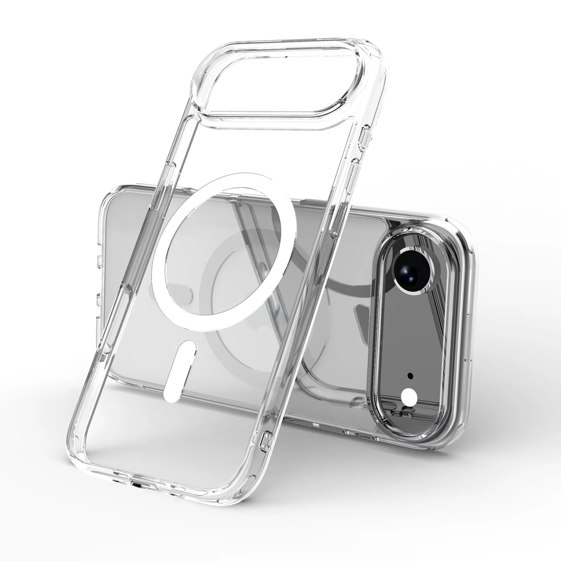 Transparent TPU magnetic phone case for iPhone 17 series with drop-resistant construction