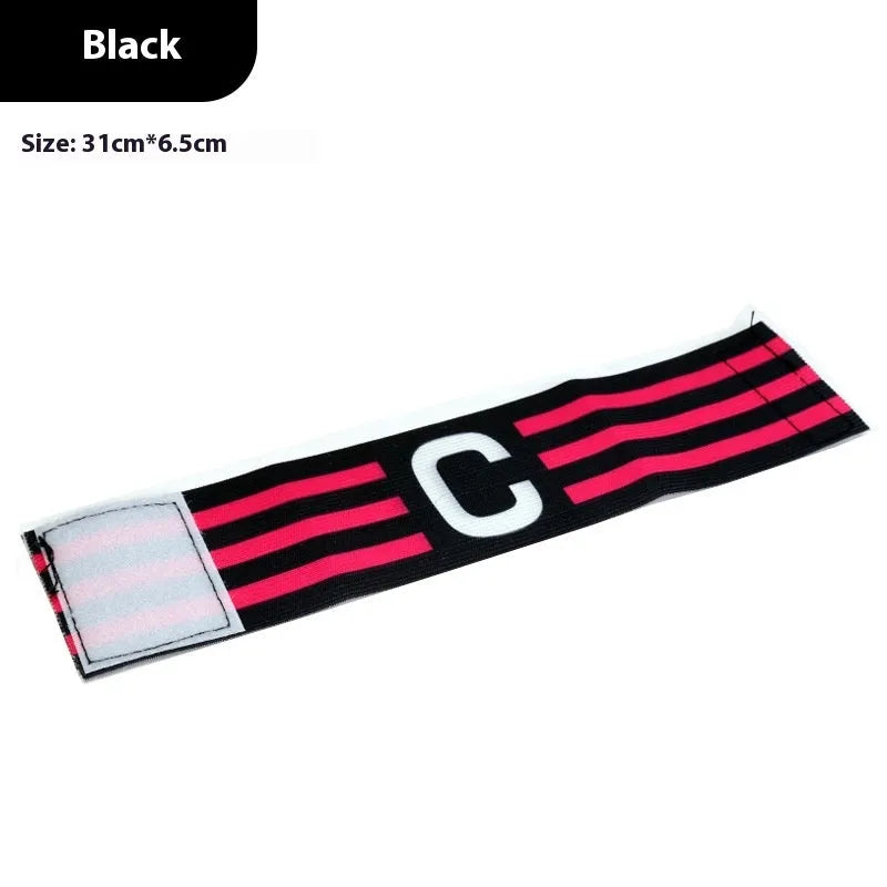 Elastic football captain armband in fluorescent green for match play