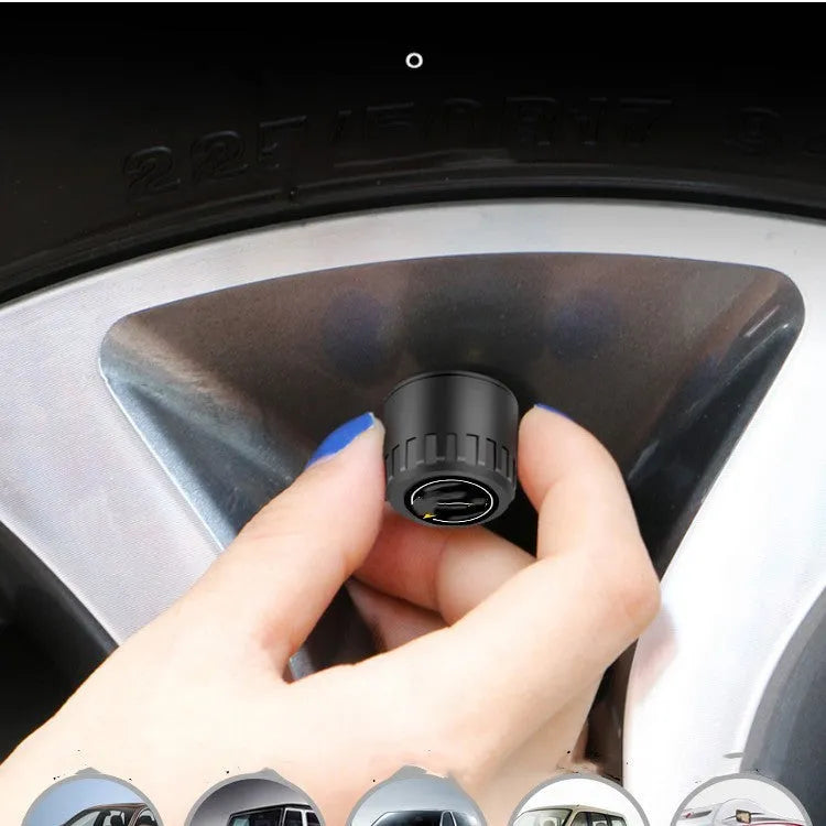 Bluetooth 5.0 automotive tyre pressure monitoring system with four black external sensors