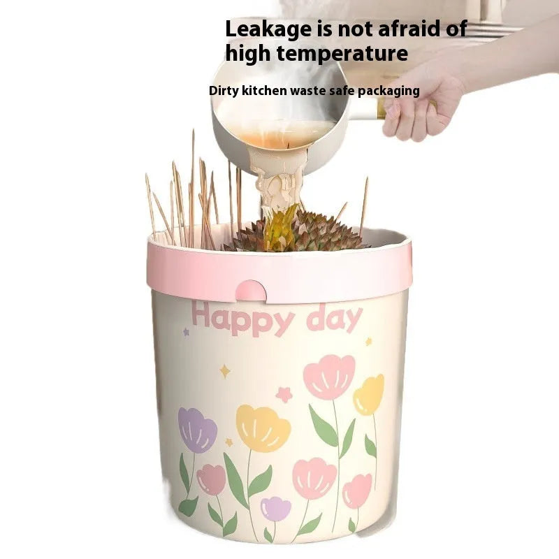 Pink degradable drawstring garbage bags with argy wormwood mosquito repellent, shown in a pack.