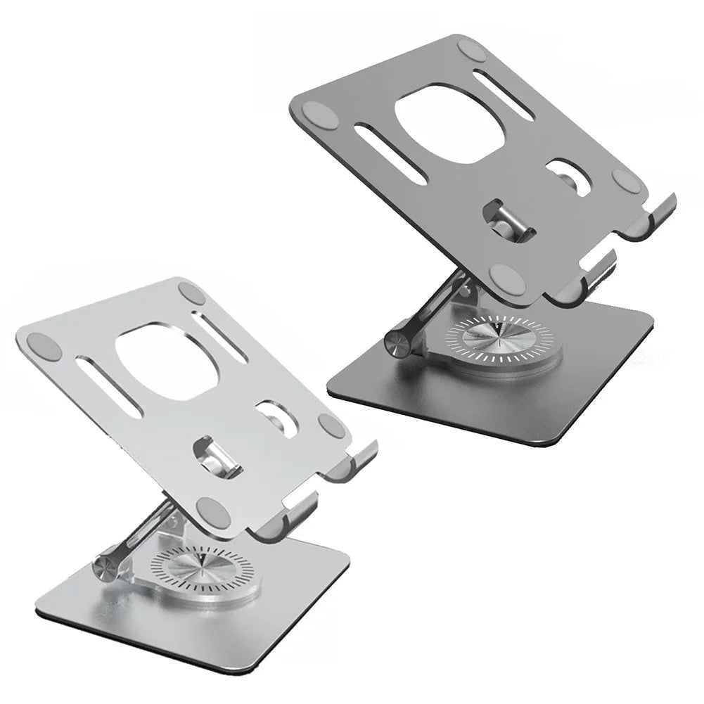 Rotating tablet stand in technology silver colour with adjustable height mechanism