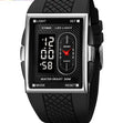Double display waterproof sports electronic watch with 39.4mm screen and CR2025 battery in black and white colour option