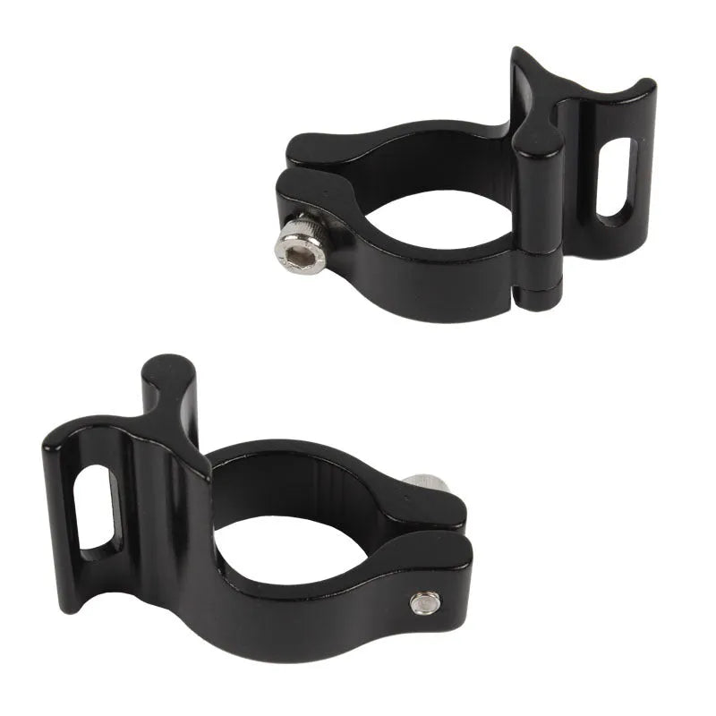 Black aluminium alloy vehicle clamp ring with steel frame measuring 28.6mm in diameter