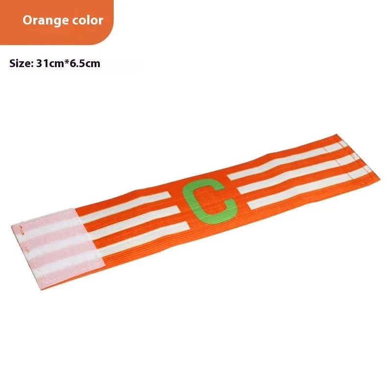 Elastic football captain armband in fluorescent green for match play