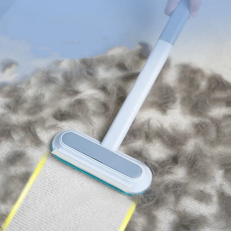 Multifunctional 4-in-1 pet hair removal brush cleaner for window screens, clothes and tiles with flannel surface
