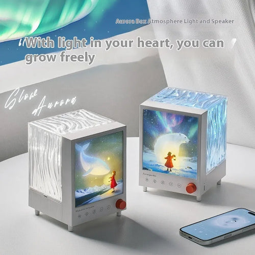 Aurora Treasure Box atmosphere projection lamp showing Star Sea Whale light colour projection